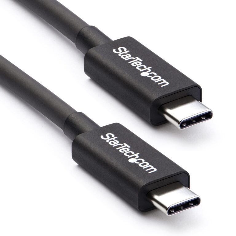 StarTech.com 2m (6.6ft) Thunderbolt 3 Cable, 20Gbps, 100W PD, 4K, Thunderbolt Certified, Compatible with Thunderbolt 4/USB 3.2/DisplayPort