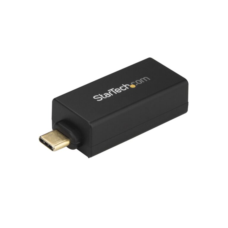 StarTech.com USB C to Gigabit Ethernet Adapter – 1Gbps NIC USB – 1GbE USB-C to RJ45/LAN Port Thunderbolt 3 Compatible Windows MacBook Pro Chromebook