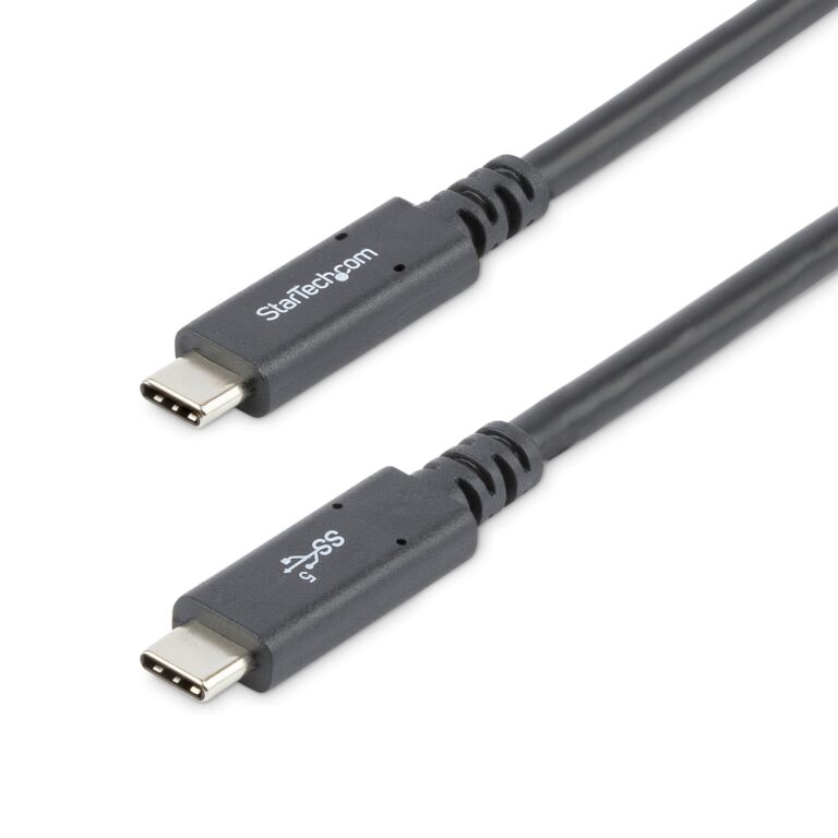 StarTech.com 6ft (1.8m) USB-C Cable, USB 5Gbps, 100W (5A) Power Delivery, Certified Works with Chromebook, 4K 60Hz DP Alt – Thunderbolt Compatible
