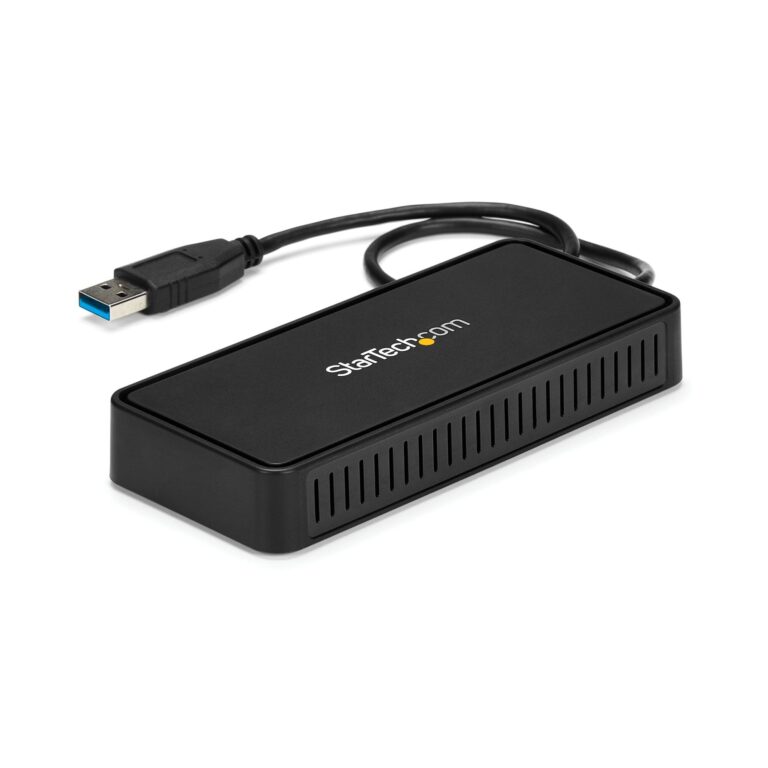 StarTech.com USB 3.0 Mini Dock – Dual Monitor USB-A Docking Station with DisplayPort 4K 60Hz Video & – Portable USB 3.1 Gen 1 Type-A Laptop Adapter
