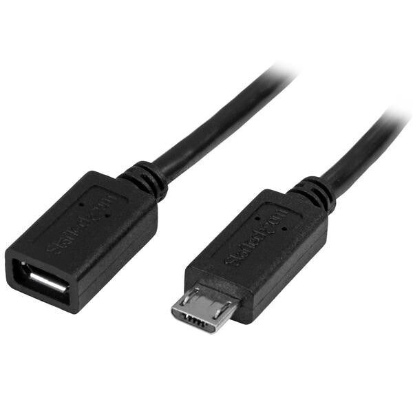 StarTech.com Micro-USB Extension Cable – M/F – 0.5m (20in)