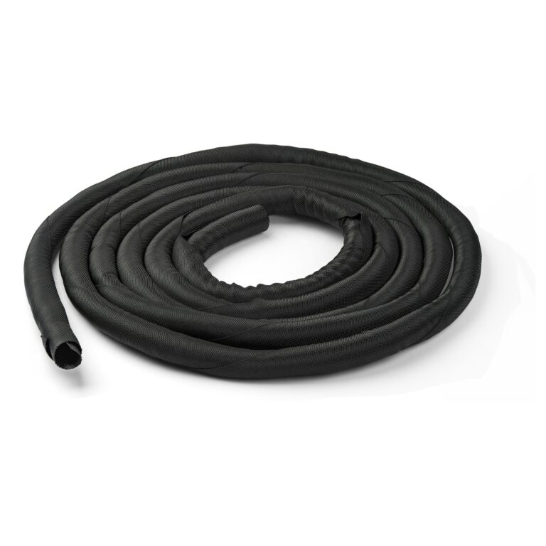 StarTech.com 15′ (4.6m) Cable Management Sleeve – Flexible Coiled Cable Wrap – 1.0-1.5″ dia. Expandable Sleeve – – Black Trimmable Cable Organizer