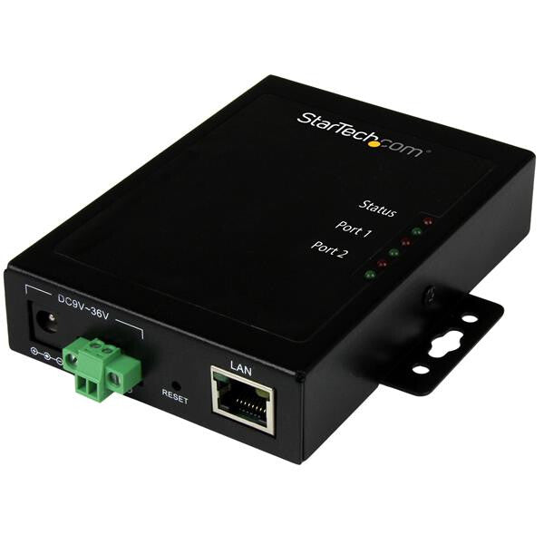 StarTech.com 2-Port Serial-to-IP Ethernet Device Server – RS232 – Metal and Mountable – TAA