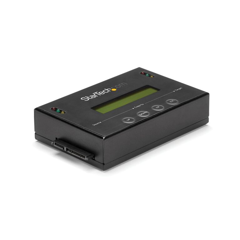 StarTech.com 1:1 Standalone Hard Drive Duplicator & Eraser, SATA HDD / SSD Disk Cloner / Copier / Wiper / Sanitizer, Drive Cloning / – OS Independent