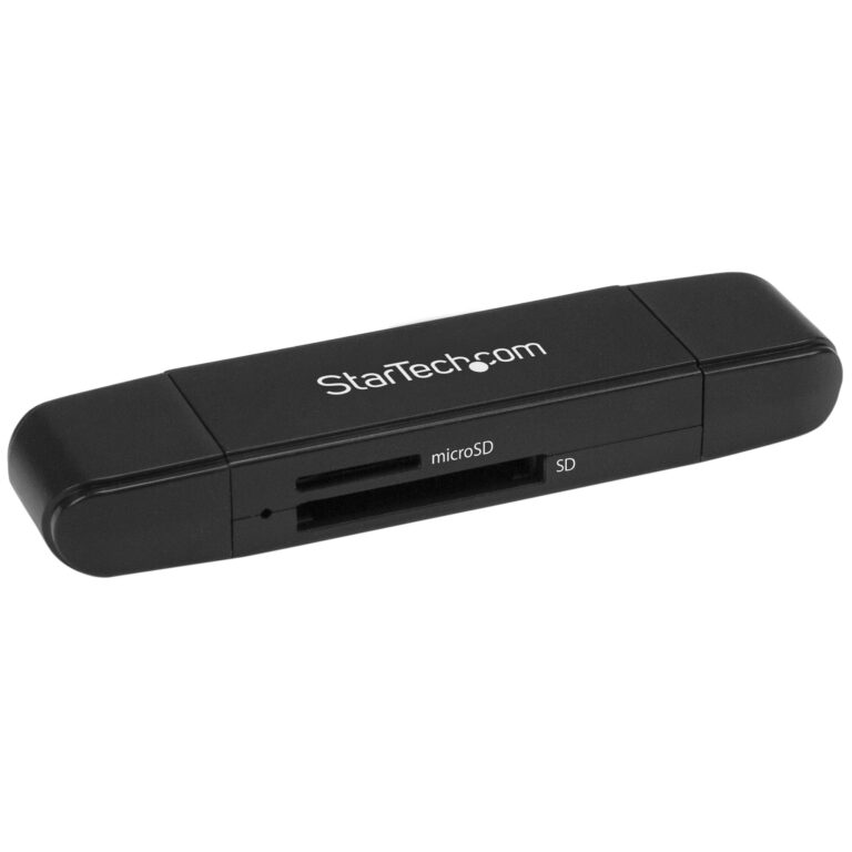 StarTech.com USB C and USB 3.0 SD Card Reader, USB Memory Card Reader, SD, microSD, MMC, UHS-I, USB-C & USB-A Card – Works with any Operating System
