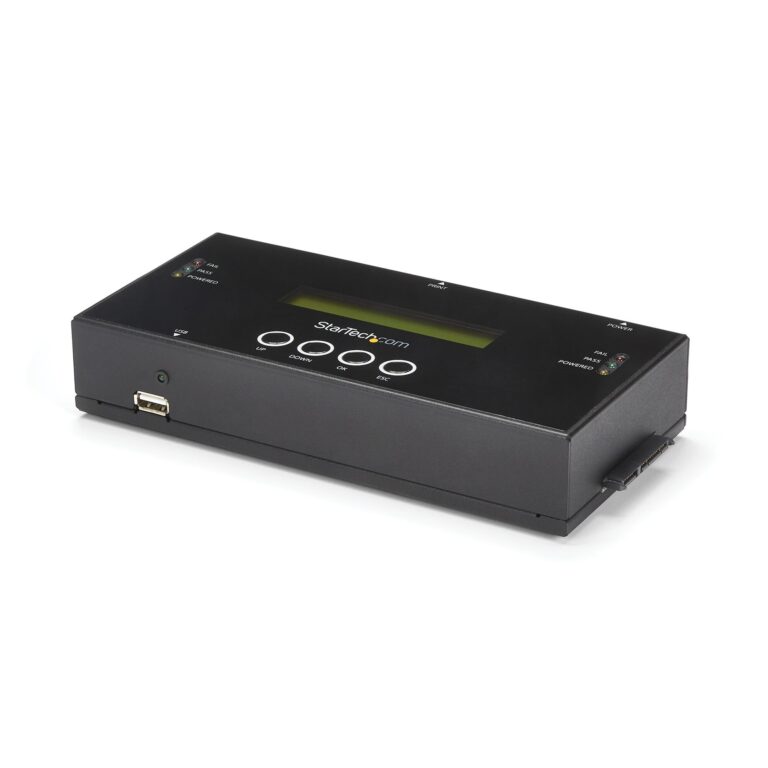StarTech.com 1:1 Standalone Hard Drive Duplicator and Eraser, SAS and SATA HDD/SSD Cloner/Copier, Hard Disk Duplicator/Sanitizer, – TAA Compliant