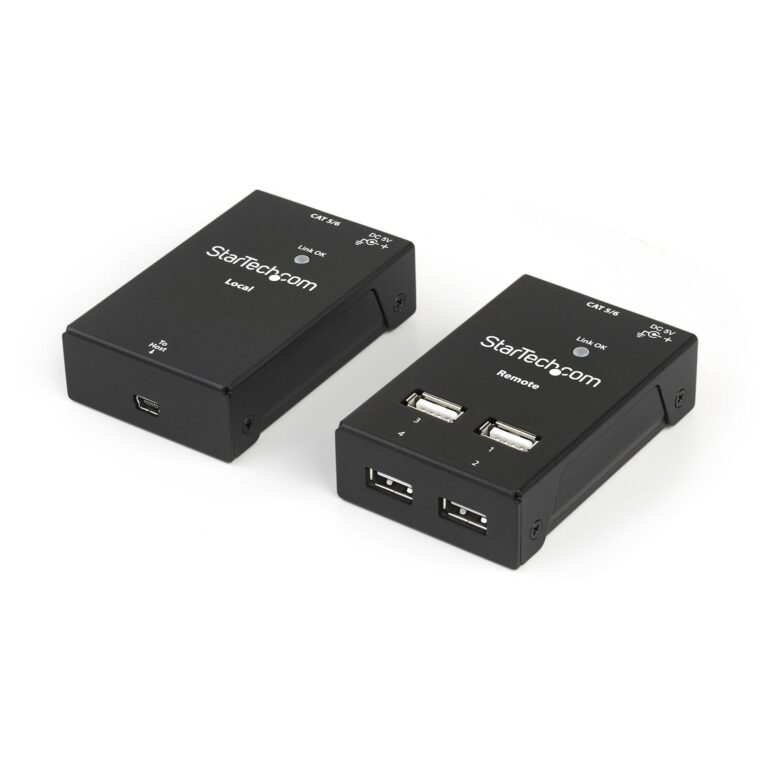 StarTech.com 4-Port USB 2.0-Over-Cat5-or-Cat6 Extender – 130ft (40m) – TAA