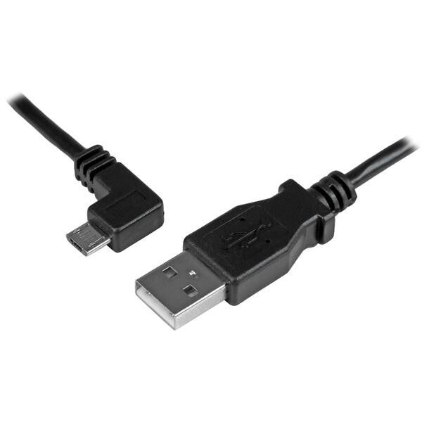 StarTech.com Micro-USB Charge-and-Sync Cable M/M – Left-Angle Micro-USB – 24 AWG – 0.5 m