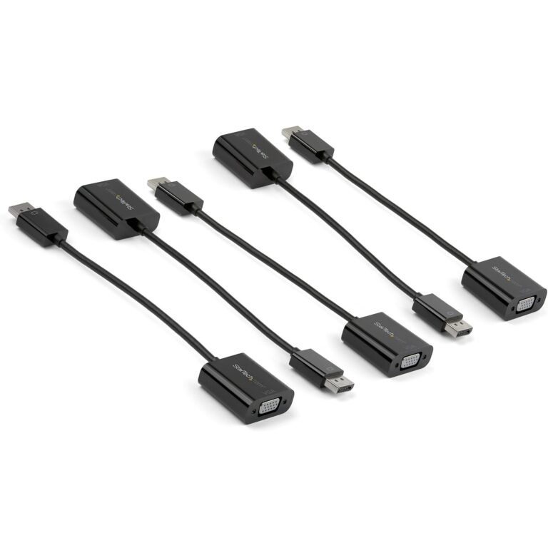 StarTech.com 5-Pack DisplayPort to VGA Adapter – DisplayPort 1.2 to VGA Active Adapter – Digital DP – DisplayPort Male to VGA Female Monitor Adapter