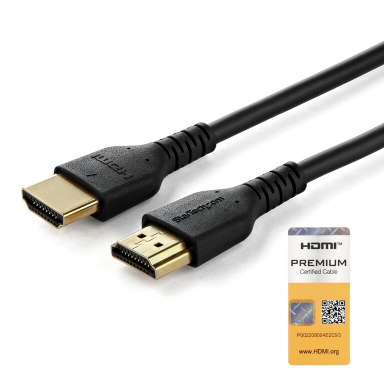 StarTech.com 3ft (1m) Slim HDMI Cable, Flexible Premium Certified HDMI 2.0 Cord with Ethernet, UHD 4K 60Hz HDR10, Durable Aramid Fiber Design with