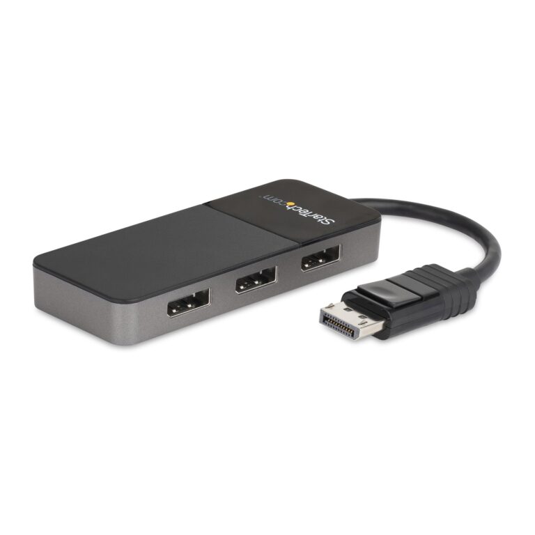 StarTech.com 3-Port DisplayPort 1.4 Splitter, DisplayPort to 3x DP Multi-Monitor Adapter, Triple 4K Computer MST Hub, USB Bus-Powered – Windows Only