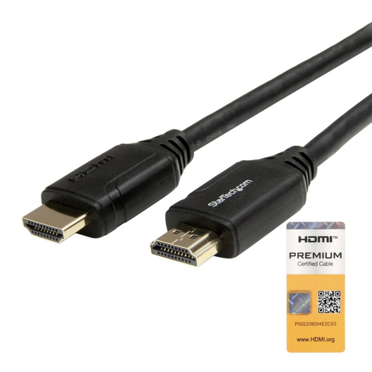 StarTech.com 6ft (2m) Slim HDMI Cable, Flexible Premium Certified HDMI 2.0 Cord with Ethernet, UHD 4K 60Hz HDR10, Durable Aramid Fiber Design with