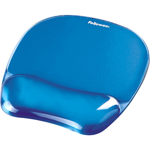 Fellowes Mouse Mat Wrist Support – Crystals Gel Mouse Pad with Non Slip Rubber Base – Ergonomic Mouse Mat for Computer, Laptop, Home Office – Blue
