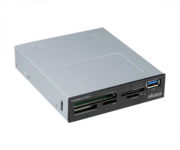 Akasa AK-ICR-27 card reader USB 3.2 Gen 1 (3.1 Gen 1) Internal Black, Grey