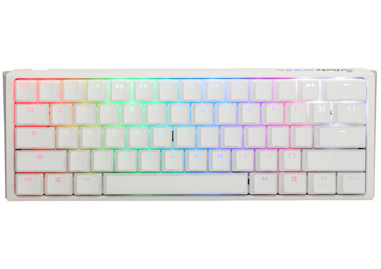 Ducky One3 Pure White Mini keyboard Gaming USB UK English