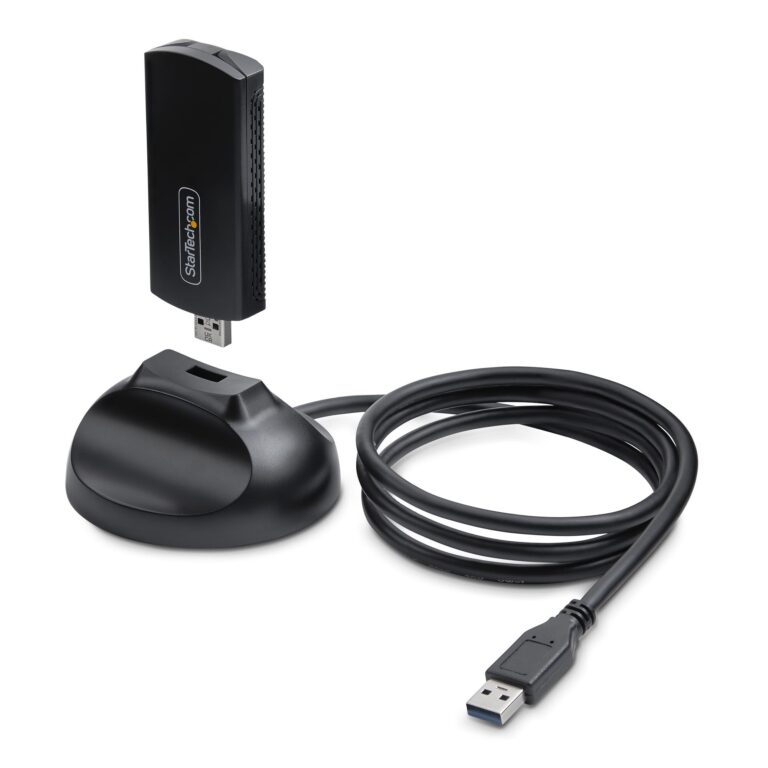 StarTech.com Wi-Fi 6E USB Adapter/Dongle, For Desktop/Laptop PC, Wireless NIC w/Foldable Antenna, WiFi Adapter Supports 802.11 b/g/n/ac/ax, 2.4/5/6