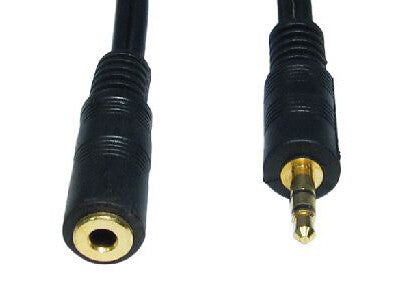Cables Direct 2m 3.5mm, M – F audio cable Black