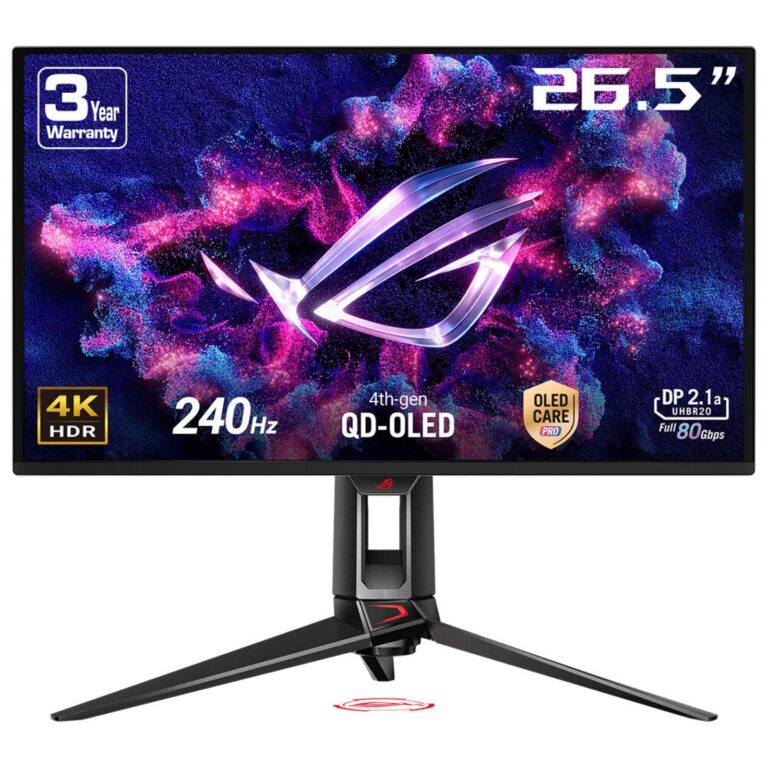 ASUS ROG Swift OLED 26.5″ 4K UHD 240Hz QD-OLED Monitor (PG27UCDM)