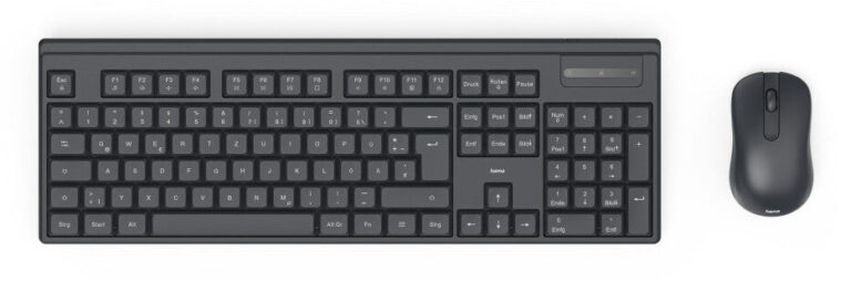 Hama WKM-100 keyboard Mouse included Universal RF Wireless QWERTY UK International Black