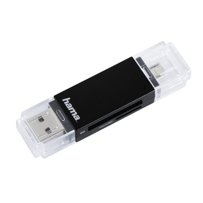 Hama Basic USB 2.0 OTG Cardreader, SD/microSD, black
