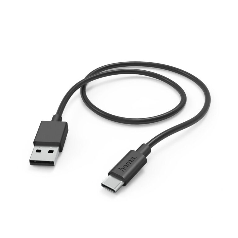 Hama Charging Cable, USB-A – USB-C, 1 m, 480 Mbit/s, Black