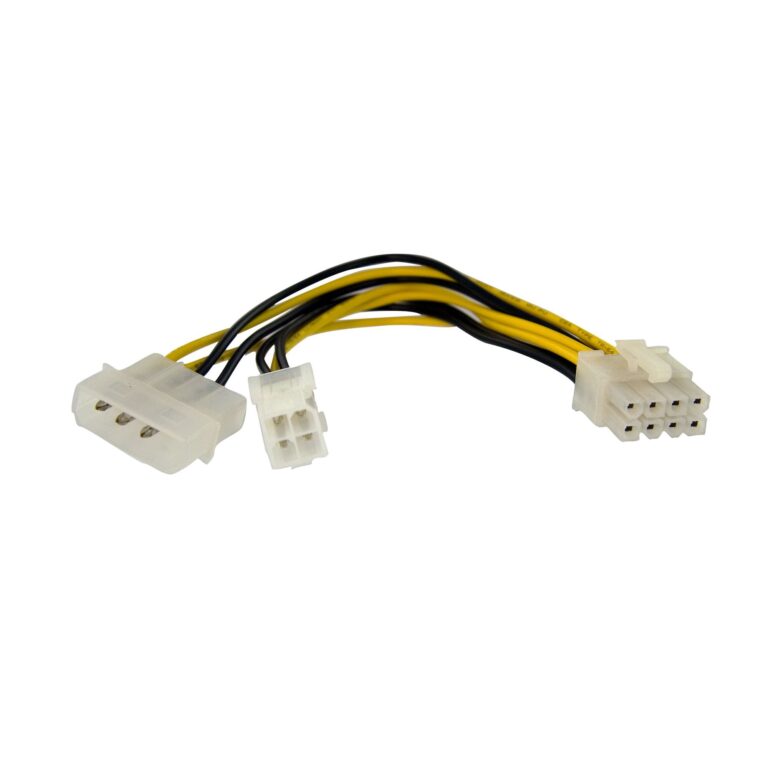 StarTech.com 6in 4 Pin to 8 Pin EPS Power Adapter with LP4 – F/M