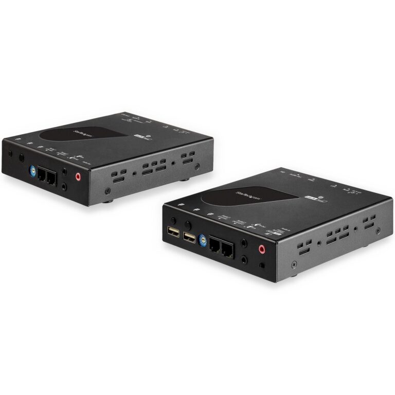 StarTech.com HDMI KVM Extender over IP Network – 4K 30Hz HDMI 2.0 and USB over IP LAN or Cat5e/Cat6 Ethernet Cable (100m/330ft) – Remote KVM – TAA