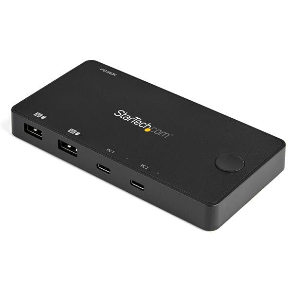 StarTech.com 2 Port USB C KVM Switch – 4K 60Hz HDMI – Compact Dual Port UHD USB Type C Desktop Mini KVM Switch with USB C Cables – Bus Powered – TAA