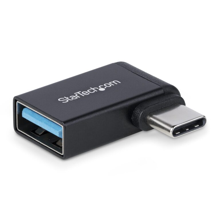StarTech.com USB-C to USB-A Adapter, Right-Angled, USB 5Gbps, 3A, USB-C Male to USB-A Female Converter, Durable Metal Housing – Thunderbolt Compatible
