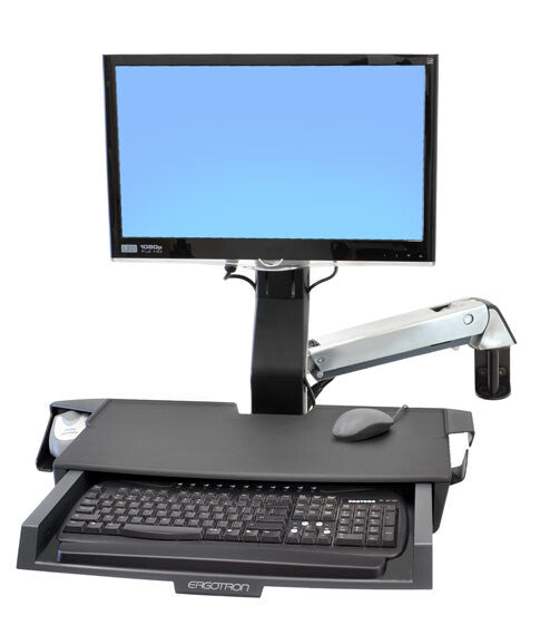 Ergotron StyleView Sit-Stand Combo Arm with Worksurface 61 cm (24″) Wall