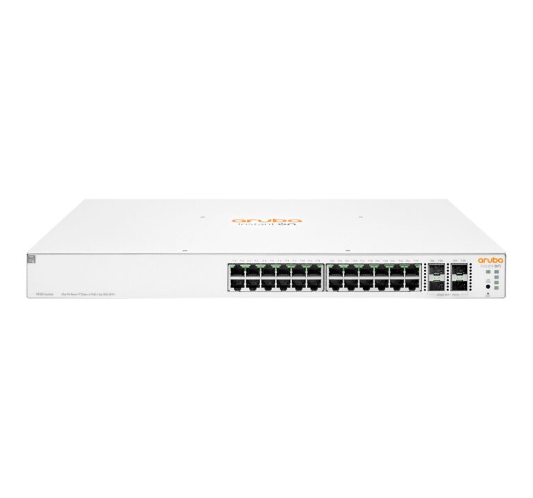 HPE Aruba Networking Instant On 1930 24G Class4 PoE 4SFP/SFP+ 370W Managed L2+ Gigabit Ethernet (10/100/1000) Power over Ethernet (PoE) 1U White