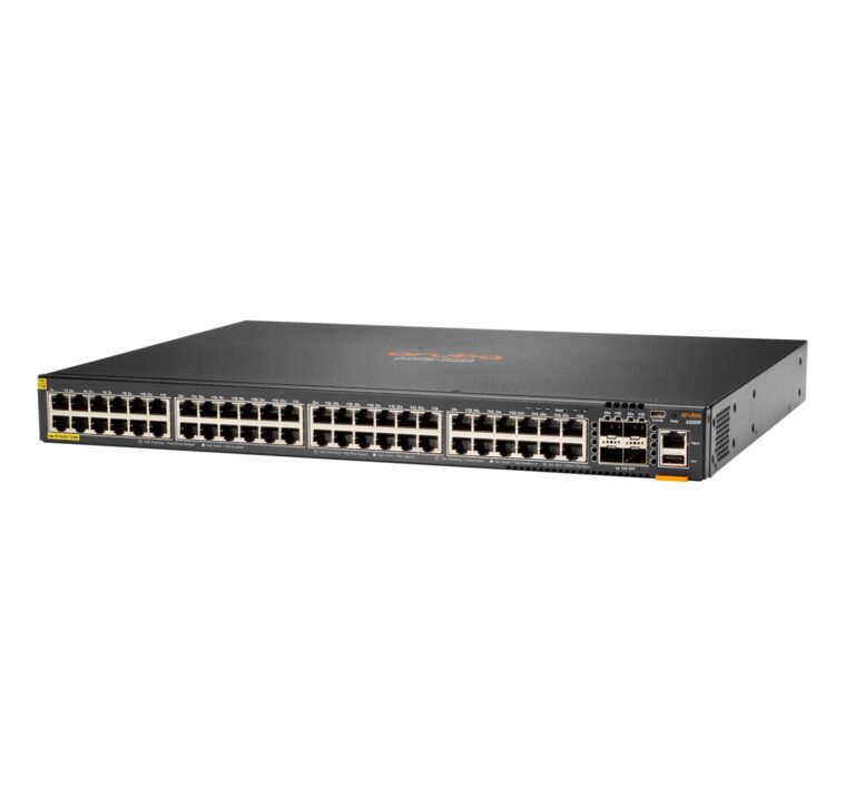 HPE Aruba Networking CX 6200F 48G Class4 PoE 4SFP+ 370W Managed L3 Gigabit Ethernet (10/100/1000) Power over Ethernet (PoE) 1U