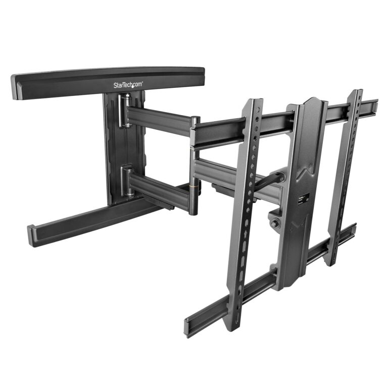 StarTech.com TV Wall Mount for up to 80 inch (110lb) VESA Mount Displays – Low Profile Full – Heavy Duty Adjustable Tilt/Swivel Articulating Arm
