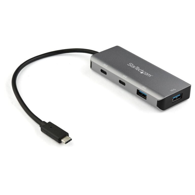 StarTech.com 4 Port USB C Hub w/ 2x USB A & 2x USB C – SuperSpeed 10Gbps USB Type-C 3.2 Gen 2 Hub – USB Bus Powered – Portable USB-C to USB – TAA