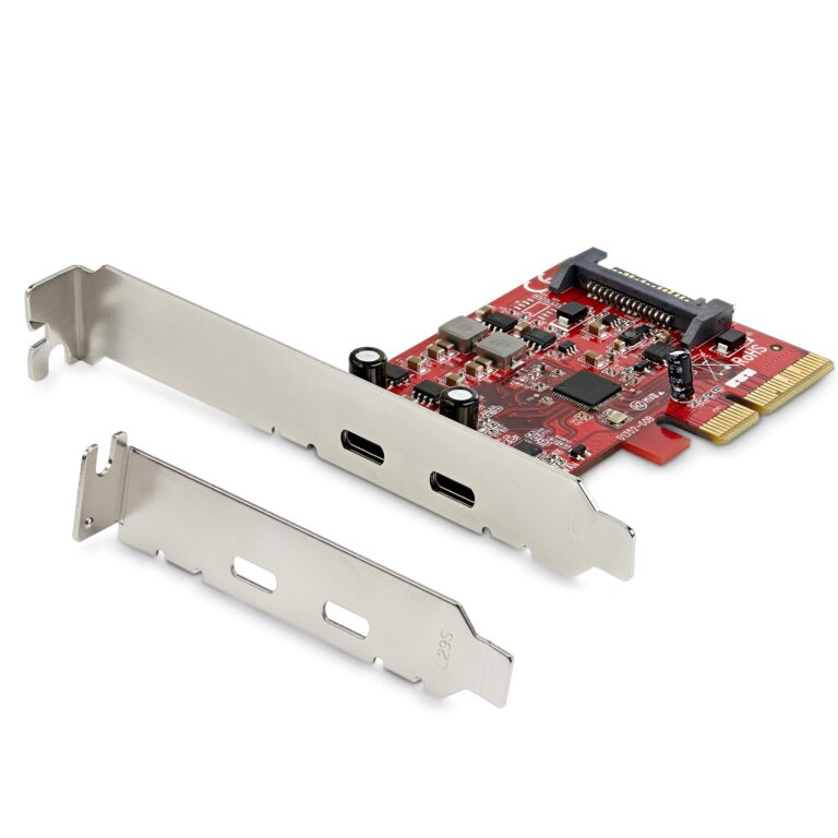 StarTech.com 2-Port USB 3.2 Gen 2 PCIe Card, USB-C 10Gbps SuperSpeed PCI Express 3.0 x4 Controller Card, USB Type-C Adapter Card, Data Only,