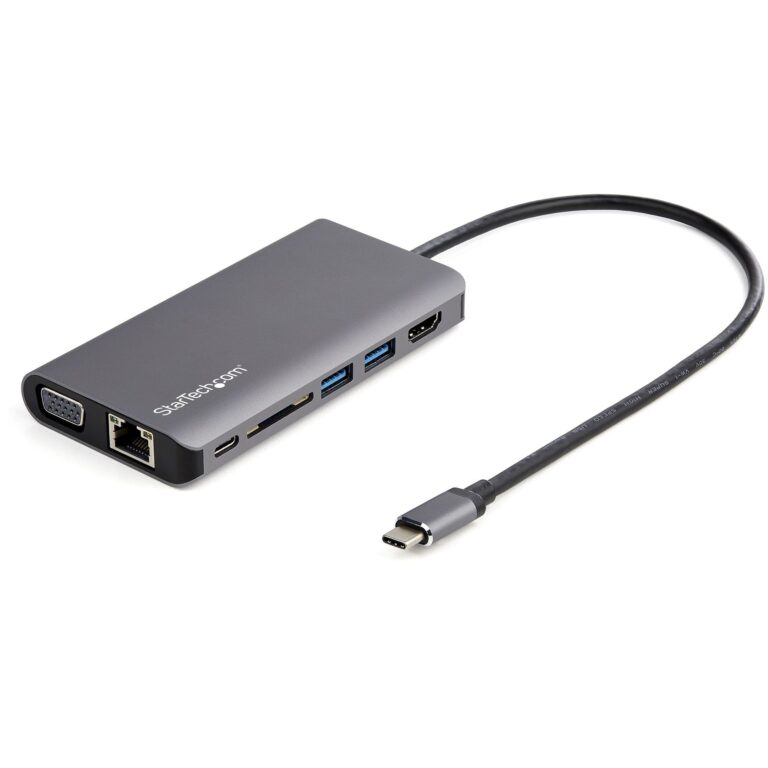 StarTech.com USB C Multiport Adapter – USB-C Mini Travel Dock w/ 4K HDMI or 1080p VGA – 3x USB 3.0 Hub, – Portable Docking Station for Laptop/Tablet
