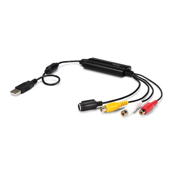 StarTech.com USB Video Capture Adapter Cable – S-Video/Composite to USB 2.0 SD Video Capture Device Cable – TWAIN Support – Analog to – Windows Only