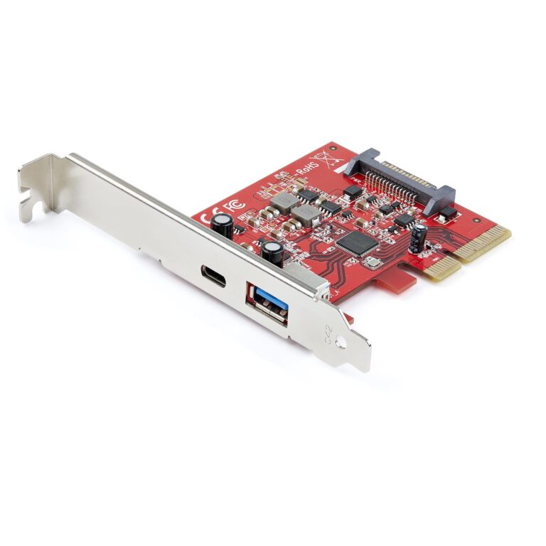 StarTech.com 2-Port 10Gbps USB-A & USB-C PCIe Card – USB 3.2 Gen 2 PCI Express Type C/A Host Controller Card Adapter – USB 3.2 Gen 2 PCIe – TAA