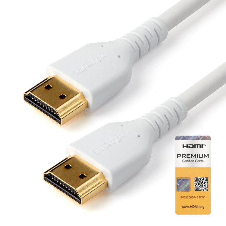 StarTech.com 6ft (2m) Slim HDMI Cable, Flexible Premium Certified HDMI 2.0 Cord with Ethernet, UHD 4K 60Hz HDR10, Durable Aramid Fiber Design with