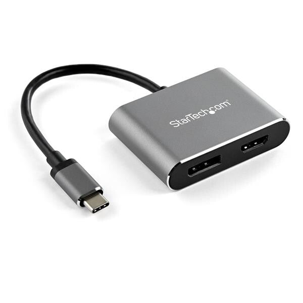 StarTech.com USB C Multiport Video Adapter – 4K 60Hz USB-C to HDMI 2.0 or DisplayPort 1.2 Monitor Adapter – USB Type-C – Thunderbolt 3 Compatible