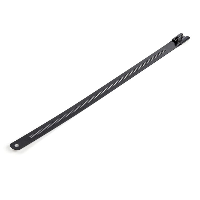 StarTech.com 9″(22cm) Metal Cable Ties – 1/4″(7mm) wide, 2-1/4″(55mm) Bundle Dia. 100lb(45kg) Tensile Strength, Nylon Coated 316 Stainless – TAA