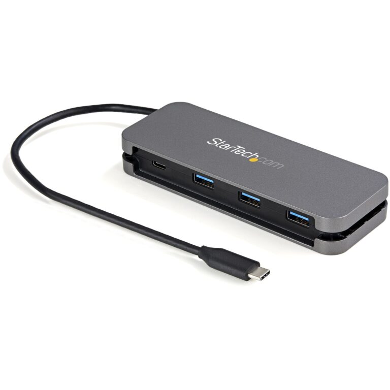 StarTech.com 4 Port USB C Hub – 3x USB-A/1x USB-C – 5Gbps USB 3.0 Type-C Hub (3.2/3.1 Gen 1) – Bus Powered – Portable USB-C to USB-A – USB 3.2