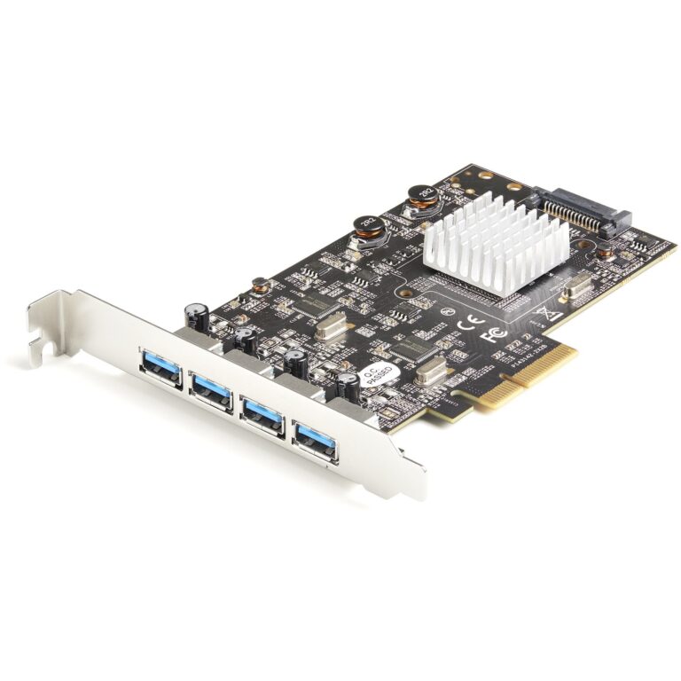 StarTech.com 4-Port USB PCIe Card – 10Gbps USB 3.2 Gen 2 Type-A PCI Express Expansion Card with 2 Controllers – 4x USB-A – USB – Windows/Mac/Linux