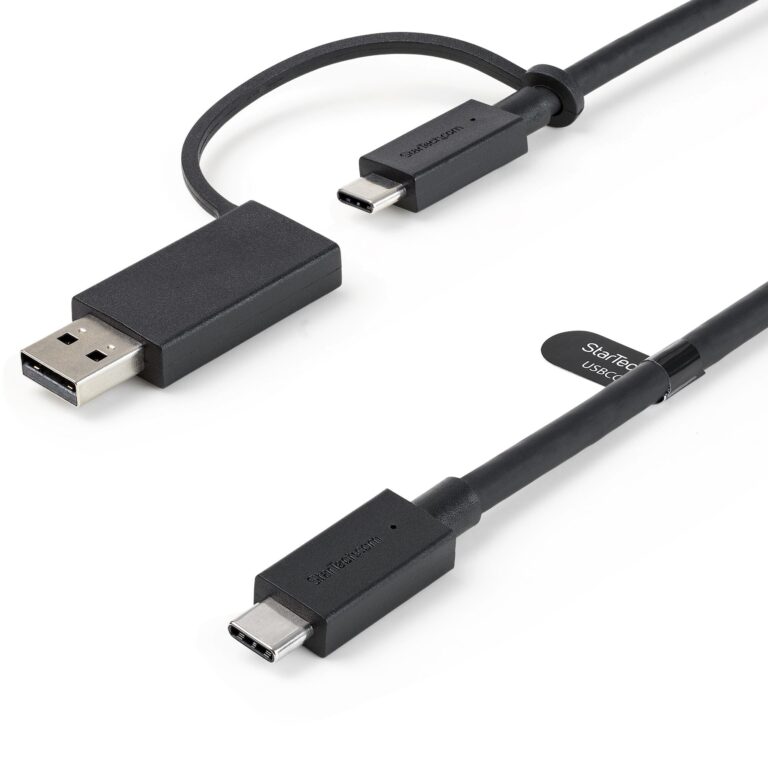 StarTech.com 3.3ft (1m) USB-C Cable with USB-A Adapter Dongle, USB 10Gbps/5Gbps, 100W (5A) PD, 8K 60Hz / 4K 144Hz DP Alt Mode – Thunderbolt Compatible