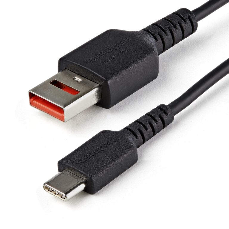 StarTech.com 3ft (1m) Secure Charging Cable – USB-A to USB-C Data Blocker Charge-Only Cable – No-Data Power-Only Charger Cable for Phone/Tablet –