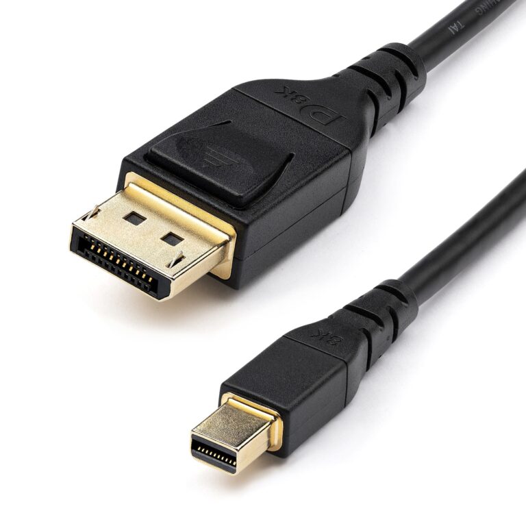 StarTech.com 6ft (2m) VESA Certified Mini DisplayPort to DisplayPort 1.4 Cable – 8K 60Hz HBR3 HDR – Super UHD mDP to DP 1.4 – Monitor/Video Cable