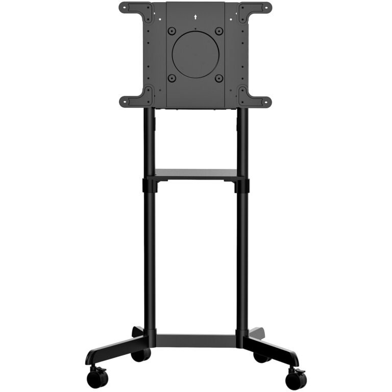 StarTech.com Mobile TV Cart – Portable Rolling TV Stand for 37-70″ VESA Display (154lb/70kg) – TV Stand w/Shelf & – Universal TV Mount on Wheels
