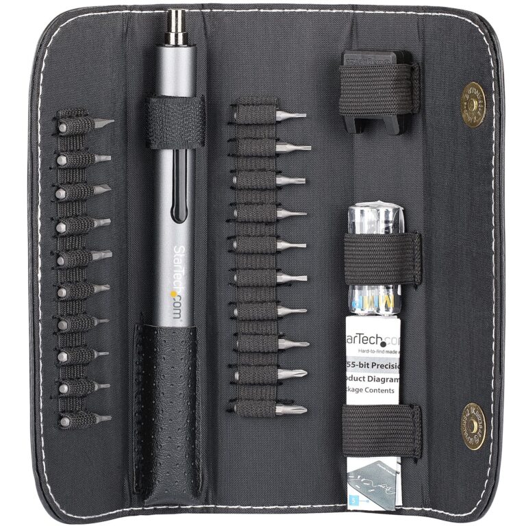 StarTech.com 20-Bit Electric Precision Screwdriver Set – Portable/Mini Battery Powered Bit Driver Kit for Electronics, Laptop, Computer, Tablet – TAA