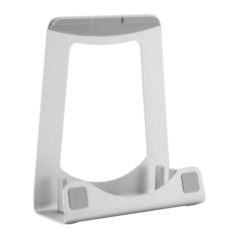 StarTech.com Laptop Stand – 2-in-1 Laptop Riser Stand or Vertical Stand – Ideal for Ultrabooks & MacBook Pro/Air – Ergonomic – Silver, Aluminum