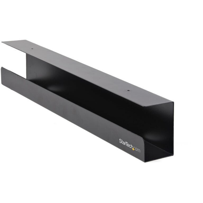 StarTech.com Under Desk Cable Management Tray – Office/Standing Desk Cable Tray Organizer – Desk/Table Mount Holder for – 23-1/2″L x 4-1/2″D
